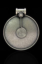 Textured Circular Silver Pendant
