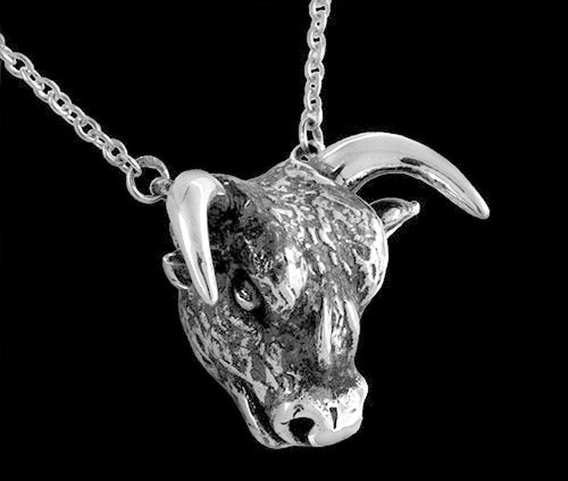 Vogue Crafts & Designs Pvt. Ltd. manufactures Silver Bull Pendant at wholesale price.