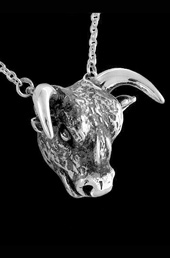 Vogue Crafts and Designs Pvt. Ltd. manufactures Silver Bull Pendant at wholesale price.
