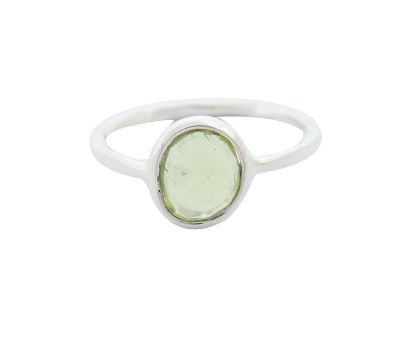 Vogue Crafts & Designs Pvt. Ltd. manufactures Simple Green Stone Silver Ring at wholesale price.