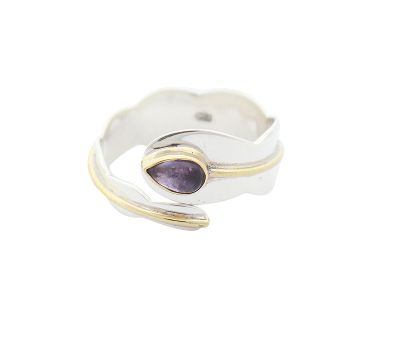 Vogue Crafts & Designs Pvt. Ltd. manufactures Purple Stone Bypass Silver Ring at wholesale price.