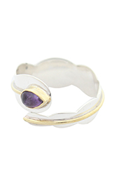 Vogue Crafts and Designs Pvt. Ltd. manufactures Purple Stone Bypass Silver Ring at wholesale price.