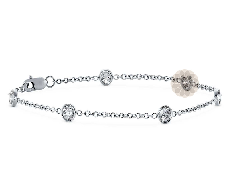 Vogue Crafts & Designs Pvt. Ltd. manufactures Round Stone Silver Anklet at wholesale price.