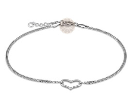 Vogue Crafts and Designs Pvt. Ltd. manufactures Silver Heart Anklet at wholesale price.
