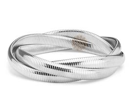 Vogue Crafts and Designs Pvt. Ltd. manufactures Trinity Sterling Silver Bangle at wholesale price.