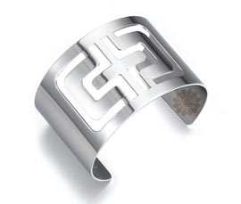 Vogue Crafts and Designs Pvt. Ltd. manufactures Cut Out Cross Silver Cuff at wholesale price.