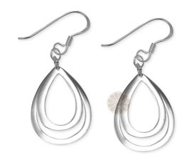Vogue Crafts and Designs Pvt. Ltd. manufactures Double Teardrop Silver Earrings at wholesale price.