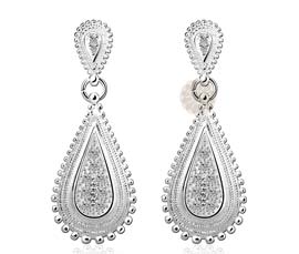 Vogue Crafts and Designs Pvt. Ltd. manufactures Traditional Teardrop Silver Earrings at wholesale price.