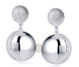 Vogue Crafts and Designs Pvt. Ltd. manufactures Textured Silver Ball Earrings at wholesale price.