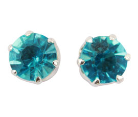 Vogue Crafts and Designs Pvt. Ltd. manufactures Blue Stone Silver Stud Earrings at wholesale price.