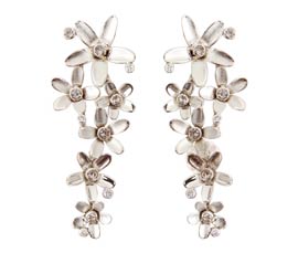 Vogue Crafts and Designs Pvt. Ltd. manufactures Silver Floral Earrings at wholesale price.