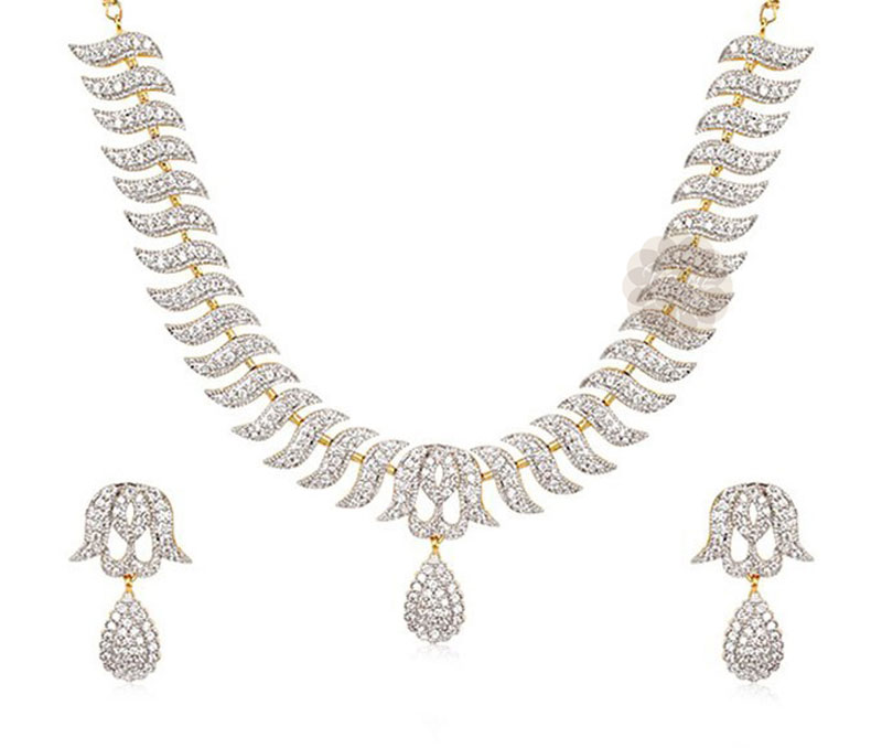 Vogue Crafts & Designs Pvt. Ltd. manufactures Designer Silver Necklace and Earrings Set at wholesale price.