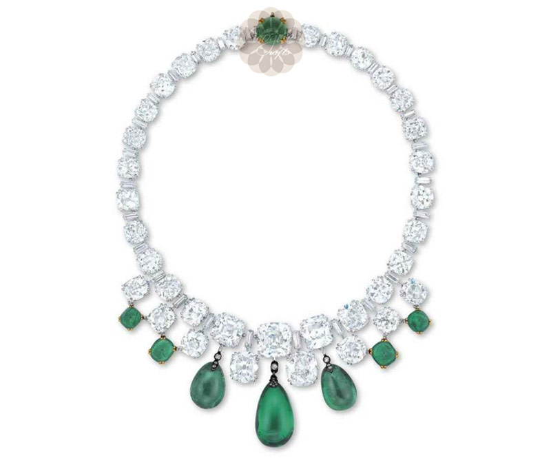 Vogue Crafts & Designs Pvt. Ltd. manufactures Green Stone Choker Silver Necklace at wholesale price.