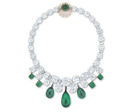 Vogue Crafts and Designs Pvt. Ltd. manufactures Green Stone Choker Silver Necklace at wholesale price.