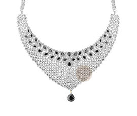 Vogue Crafts and Designs Pvt. Ltd. manufactures Black Stone Silver Necklace at wholesale price.