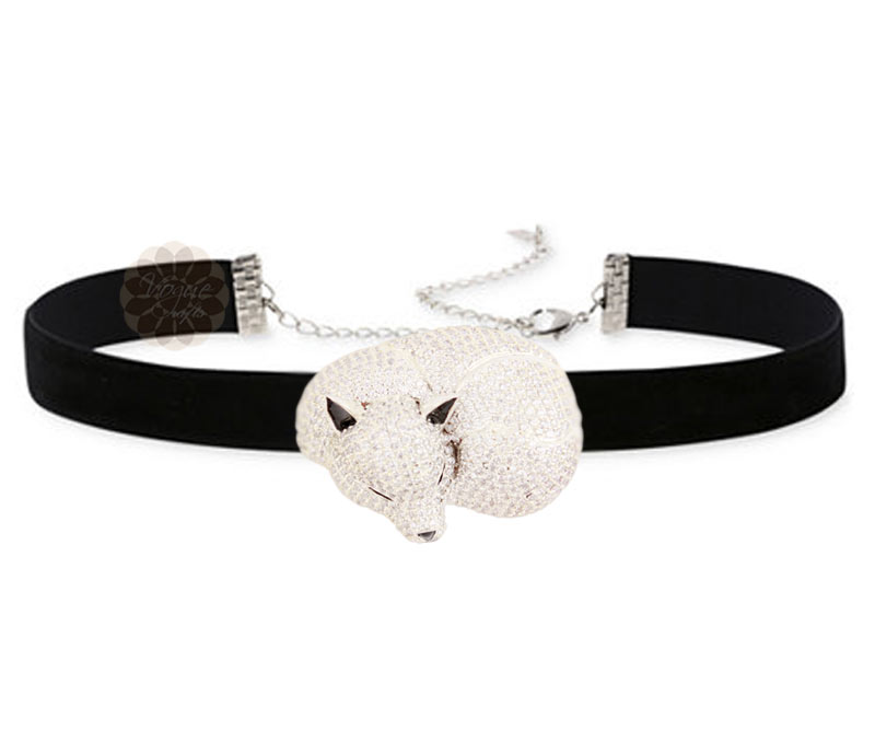 Vogue Crafts & Designs Pvt. Ltd. manufactures Silver Sleeping Fox Choker Necklace at wholesale price.