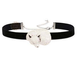 Vogue Crafts and Designs Pvt. Ltd. manufactures Silver Sleeping Fox Choker Necklace at wholesale price.