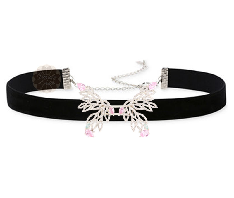 Vogue Crafts & Designs Pvt. Ltd. manufactures Silver Butterfly Choker Necklace at wholesale price.