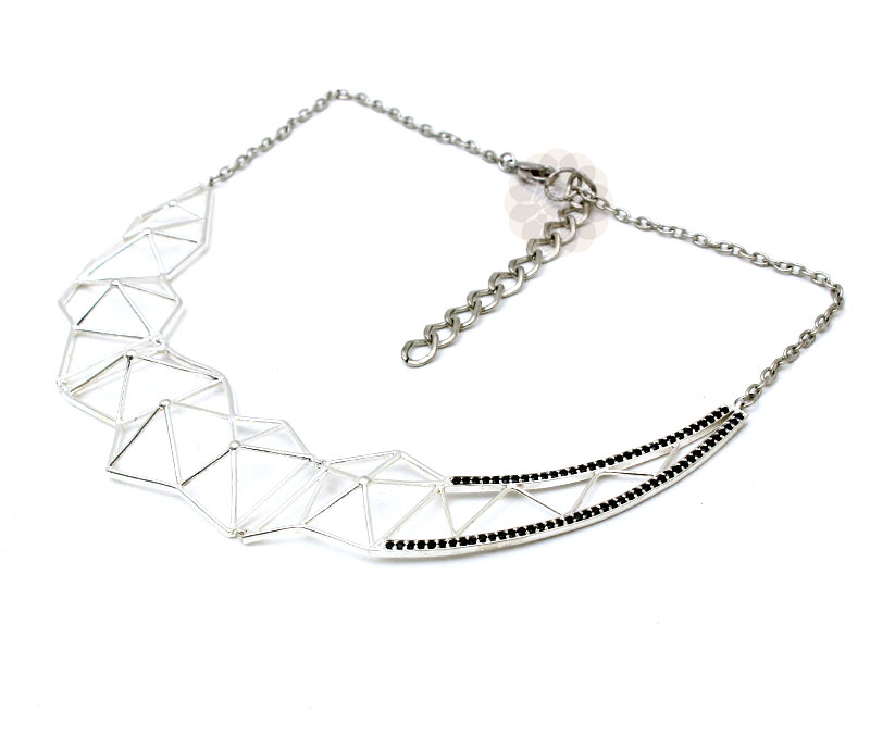 Vogue Crafts & Designs Pvt. Ltd. manufactures Geometric Silver Necklace at wholesale price.