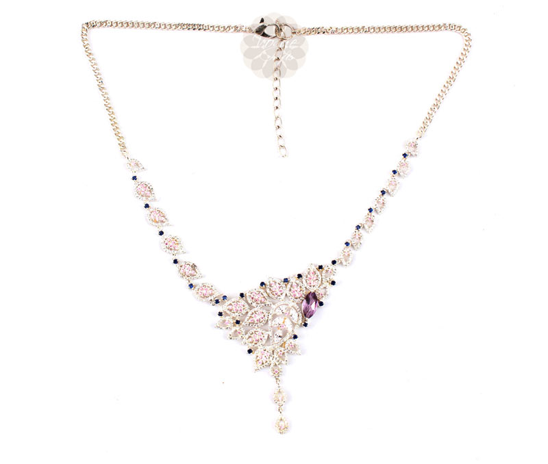 Vogue Crafts & Designs Pvt. Ltd. manufactures Multicolor Floral Silver Necklace at wholesale price.