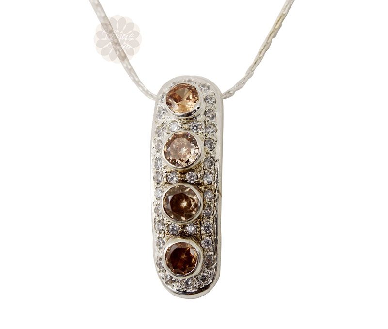 Vogue Crafts & Designs Pvt. Ltd. manufactures Champagne Stone Silver Pendant at wholesale price.