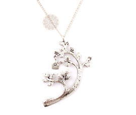 Vogue Crafts and Designs Pvt. Ltd. manufactures Tree Bird House Silver Pendant at wholesale price.