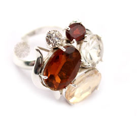 Vogue Crafts and Designs Pvt. Ltd. manufactures Multicolor Stone Silver Ring at wholesale price.