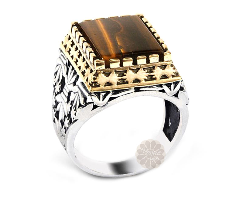 Vogue Crafts & Designs Pvt. Ltd. manufactures Brown Stone Silver Ring at wholesale price.