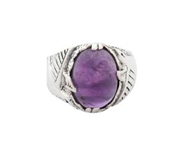 Vogue Crafts and Designs Pvt. Ltd. manufactures Classic Purple Stone Silver Ring at wholesale price.