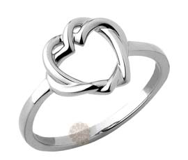 Vogue Crafts and Designs Pvt. Ltd. manufactures Hearts Interlocked Silver Ring at wholesale price.