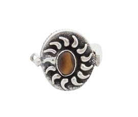 Vogue Crafts and Designs Pvt. Ltd. manufactures Traditional Brown Stone Silver Ring at wholesale price.