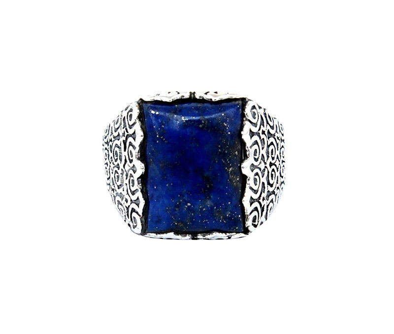 Vogue Crafts & Designs Pvt. Ltd. manufactures Thick Blue Stone Silver Ring at wholesale price.