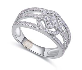 Vogue Crafts and Designs Pvt. Ltd. manufactures Sterling Silver Three Line Ring at wholesale price.