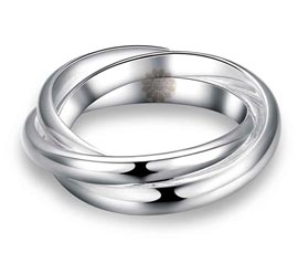 Vogue Crafts and Designs Pvt. Ltd. manufactures Silver Triple Band Ring at wholesale price.