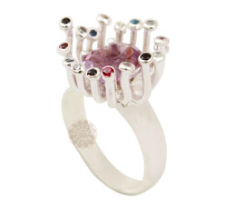 Vogue Crafts and Designs Pvt. Ltd. manufactures Multicolor Stone Sterling Silver Ring at wholesale price.
