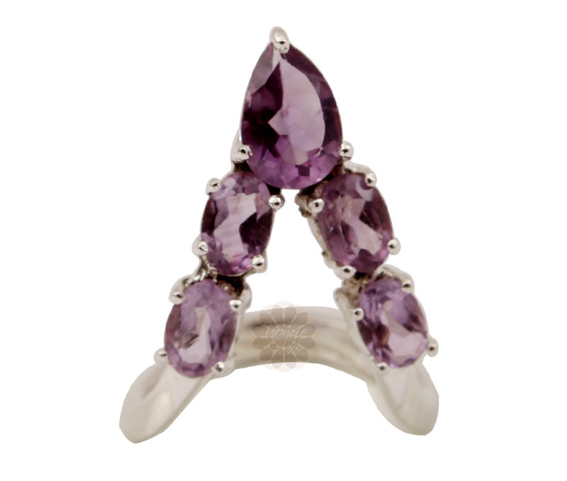 Vogue Crafts & Designs Pvt. Ltd. manufactures Designer Amethyst Silver Ring at wholesale price.