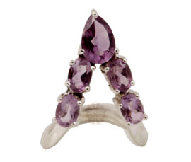Vogue Crafts and Designs Pvt. Ltd. manufactures Designer Amethyst Silver Ring at wholesale price.