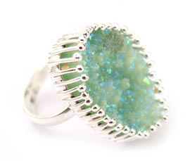 Vogue Crafts and Designs Pvt. Ltd. manufactures Sterling Silver Green Stone Ring at wholesale price.