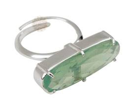 Vogue Crafts and Designs Pvt. Ltd. manufactures Green Stone Silver Ring at wholesale price.